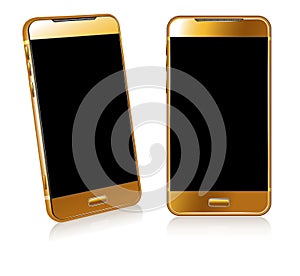 Gold Phone Cell Smart Mobile